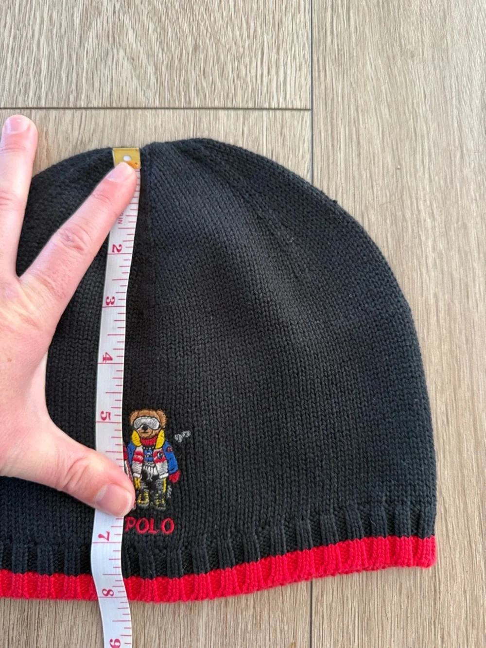 Polo by Ralph Lauren black and red Hat and Scarf Set Big Bear Ski size 8-20 kid